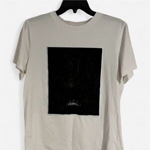 Peacebird T-shirt Black Mesh with Rabbit Image, 100% Cotton, Size Large, EUC